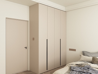 Modern second bedroom wardrobe 3d model