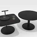 Modern Dark Wood Side Tables With Round Design And Tray Top Structure