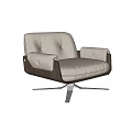 Modern Lounge Chair With Light Gray Fabric Tufted Backrest And Metal Star Base