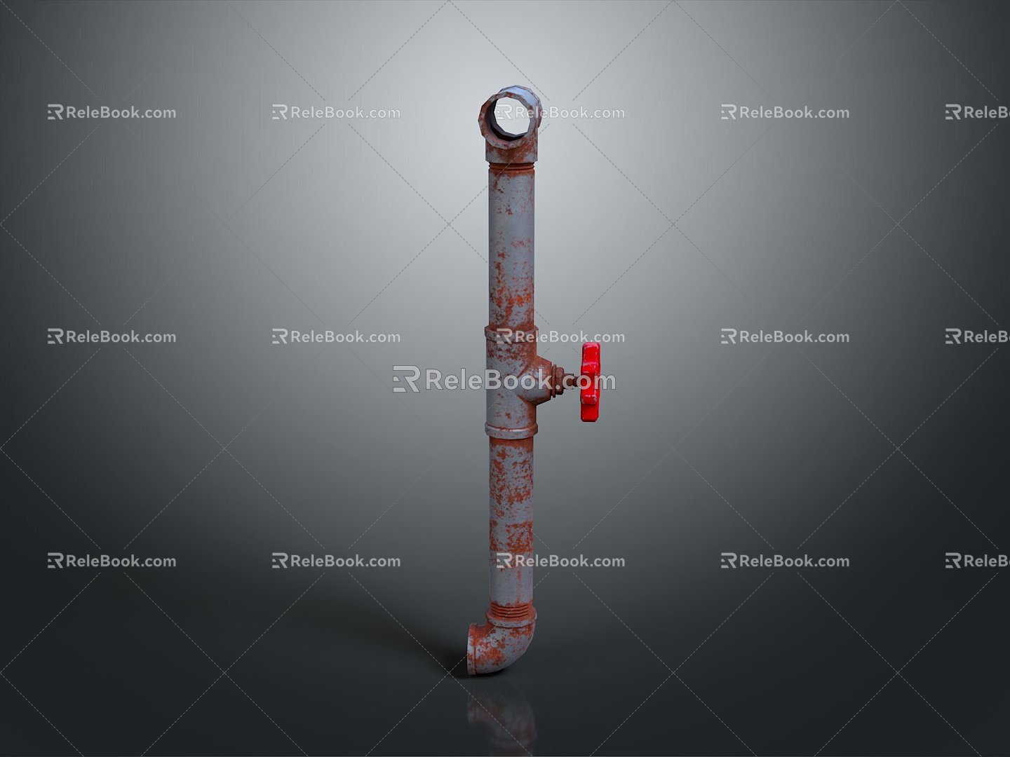 Pipe water pipe valve iron pipe fitting flange tee joint pipe water pipe valve 3d model