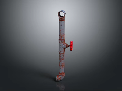 Modern Industrial Style Lighting Combination With Metal Pipe Structure And Red Switch Design For Home 3d model