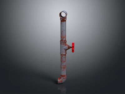 Modern Industrial Style Lighting Combination With Metal Pipe Structure And Red Switch Design For Home 3d model