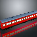 Red And Gray Model Train With Multiple Windows Small Domes And Reflection