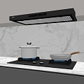 Range Hood Stove Combination Stove Top Range Hood 3d model