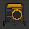 Yellow Generator With Black Frame Wheels Control Panel Buttons And Lights