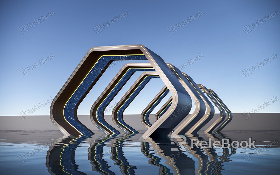 Modern Landscape Gallery Frame Art Gallery Frame Space-time Tunnel Gallery Frame Science Fiction Gallery Frame model