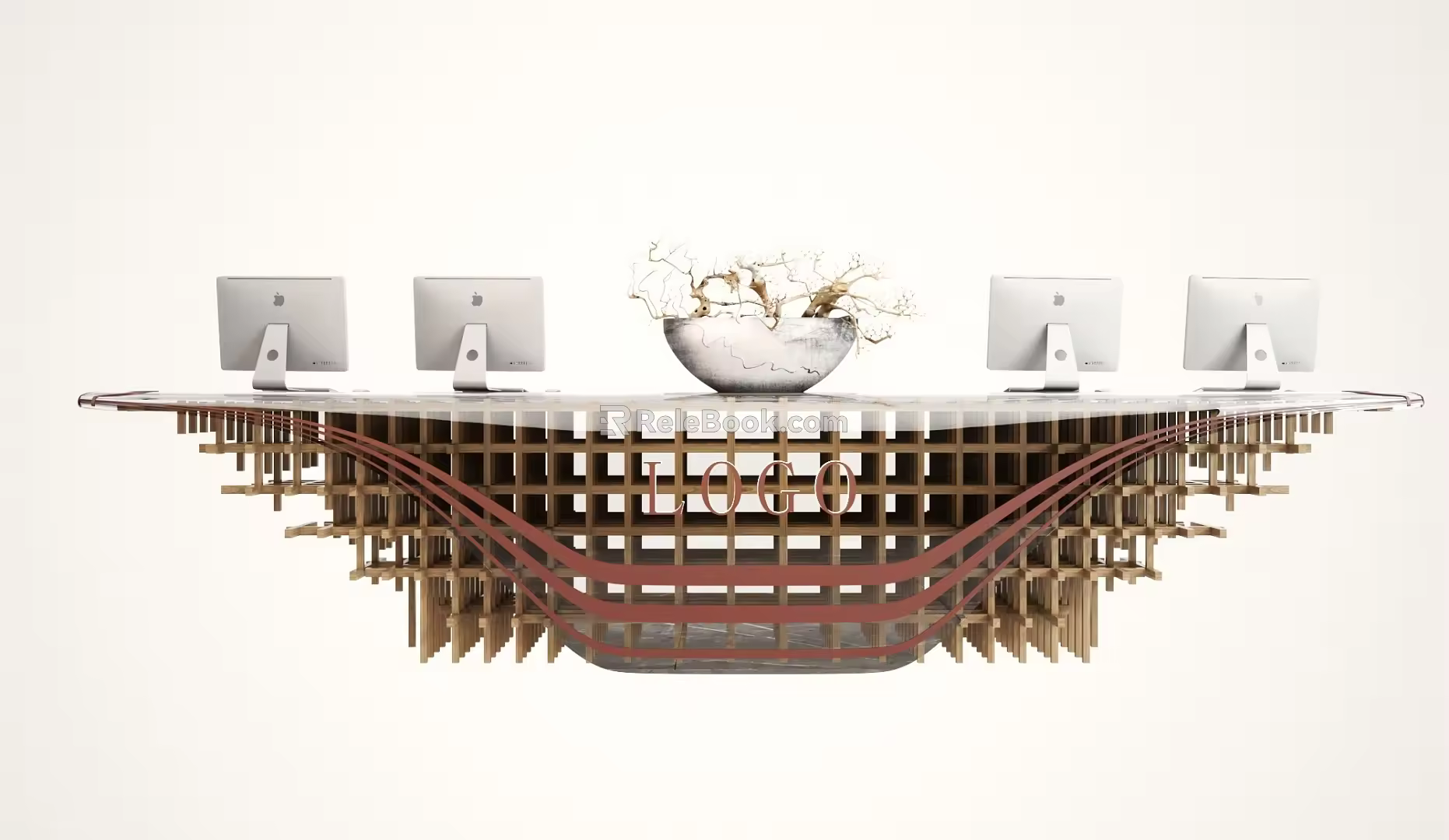 Modern reception desk 3d model