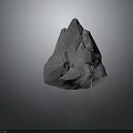 Gray Decorative Stone With Mountain Like Shape And Textured Surface On Dark Background