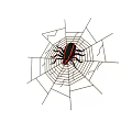 Spider Resting on Intricate Spider Web with Visible Thread Patterns and Detailed Design 3d model