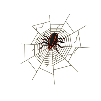 Spider Resting on Intricate Spider Web with Visible Thread Patterns and Detailed Design 3d model