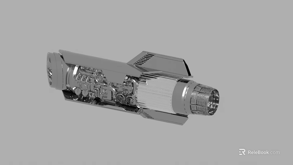 Metallic Mechanical Device With Internal Gears Components And Cylindrical Structure 3d model 
