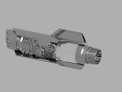 modern machinery parts spaceship parts 3d model