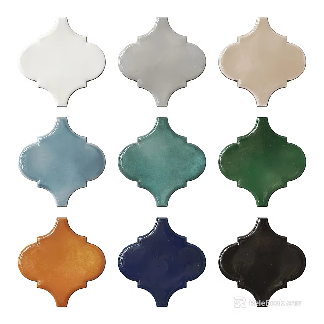 Vibrant Colorful Moroccan Pattern Decorative Tiles For Wall And Floor Decoration In Multiple Shades 3d model 