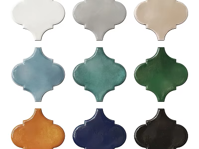 Vibrant Colorful Moroccan Pattern Decorative Tiles For Wall And Floor Decoration In Multiple Shades 3d model