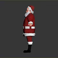 Santa Claus In Red Costume With White Beard Standing On Gray Background
