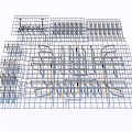 Industrial Equipment Structural Framework With Metal Grid And Mechanical Components Design