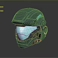 Sleek Futuristic UNSC Helmet in Teal Color with Transparent Visor and Modern Design