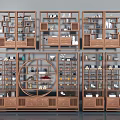 Traditional Wooden Bogu Shelf Units With Layered Compartments Storage Drawers And Ornaments