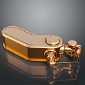 Golden Metallic Industrial Equipment with Smooth Surface Knobs and Mechanical Connecting Parts