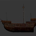 Ancient Wooden Sailing Water Vessel With Mast And Brown Hull Design
