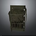 Olive Green Vintage Military Canvas Backpack With Multiple Utility Pockets And Straps