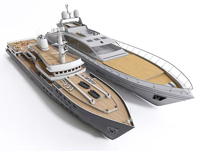 Luxury Yachts With Modern Design And Decks 3d model Luxury Yachts With Modern Design And Decks 3d model
