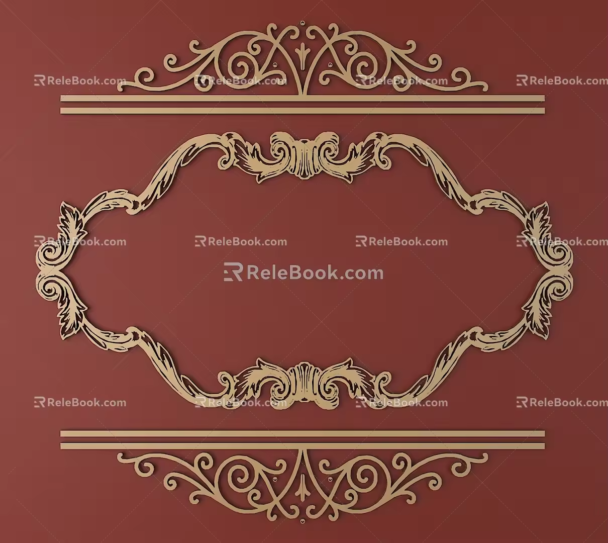 European-style Metal Carved European Pattern Hollow Carved Pattern 3d model