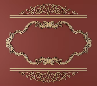 European-style Metal Carved European Pattern Hollow Carved Pattern 3d model