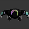 Game Movie Character In Trendy Hoodie With Colorful Design Glasses Hat Black Pants White Sneakers