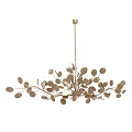 Abstract Modern Chandelier With Metal Frame And Leaf Shaped Decorative Design Elements 3d model
