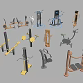 Public Fitness Facilities Featuring Different Kinds Of Exercise Equipment And Training Machines