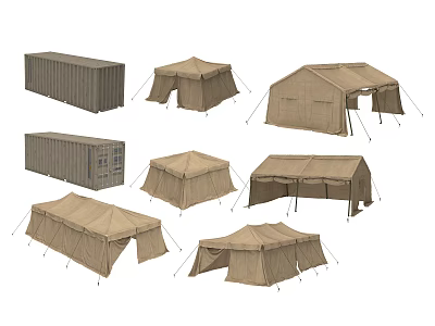 Durable Industrial Tents and Shipping Containers in Various Types for Industrial Site Operations 3d model