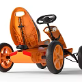 Orange Kids Go Kart With Four Wheels And Steering Wheel