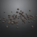 Natural Rockery Stones Scattered on Black Background for Garden Landscape Design