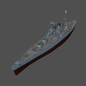 Modern battleship Hood 3d model