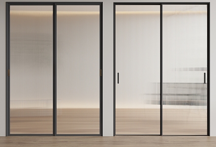 Modern sliding door Changhong glass door 3d model