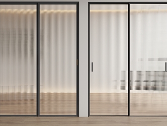 Modern sliding door Changhong glass door 3d model