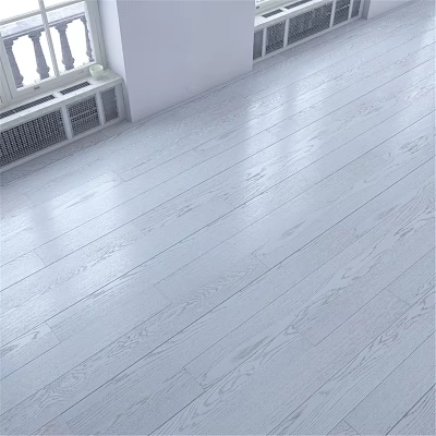 Light Colored Wooden Floor With Natural Grain Texture In Modern Interior Room 3d model