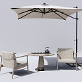 New Chinese Style Outdoor Table and Chair Outdoor Chair 3d model