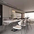 Modern Minimalist Open Living And Dining Interior With Sleek Custom Storage Cabinets And Comfortable Sofa