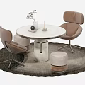 Modern leisure table and chair combination negotiation table and chair 3d model