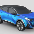 Blue SUV Car with Modern Front Design Black Roof and Alloy Wheels