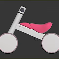 Toddler Tricycle with White Frame Pink Seat and Large Wheels Modern Design for Kids