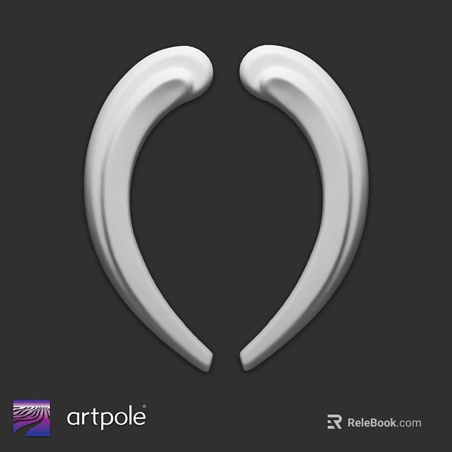Symmetrical Curved White Components Featuring Smooth Surface and Modern Design 3d model 