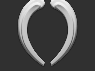 Symmetrical Curved White Components Featuring Smooth Surface and Modern Design 3d model