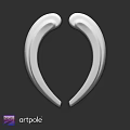 Symmetrical Curved White Components Featuring Smooth Surface and Modern Design