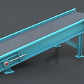 Industrial Conveyor Equipment With Blue Frame Gray Belt Motor And Support Structure