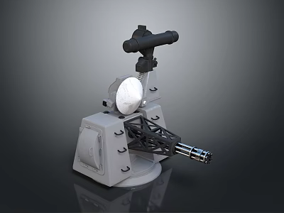 Mechanical Device With Binocular Scope Circular Component And Stable Base Structure 3d model