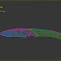 Modern Folding Knife With Engraved Blade Gray Textured Handle Blue Accent And Reflective Finish