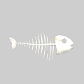 Fish bone Q version fish bone cartoon fish bone 3d model